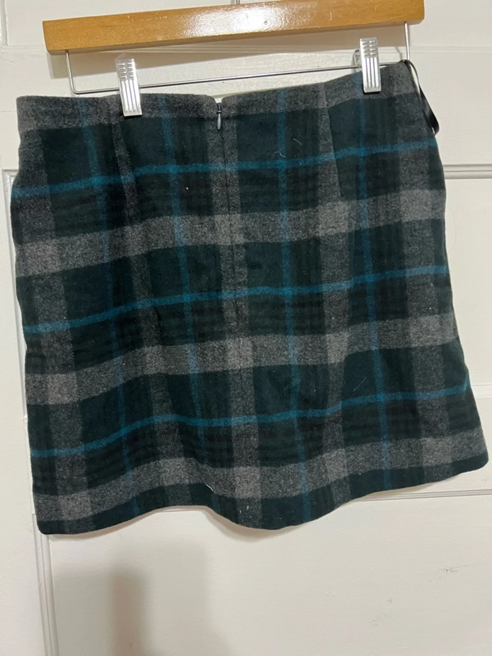 Uniqlo Black and Dark Green Plaid Mini Skirt